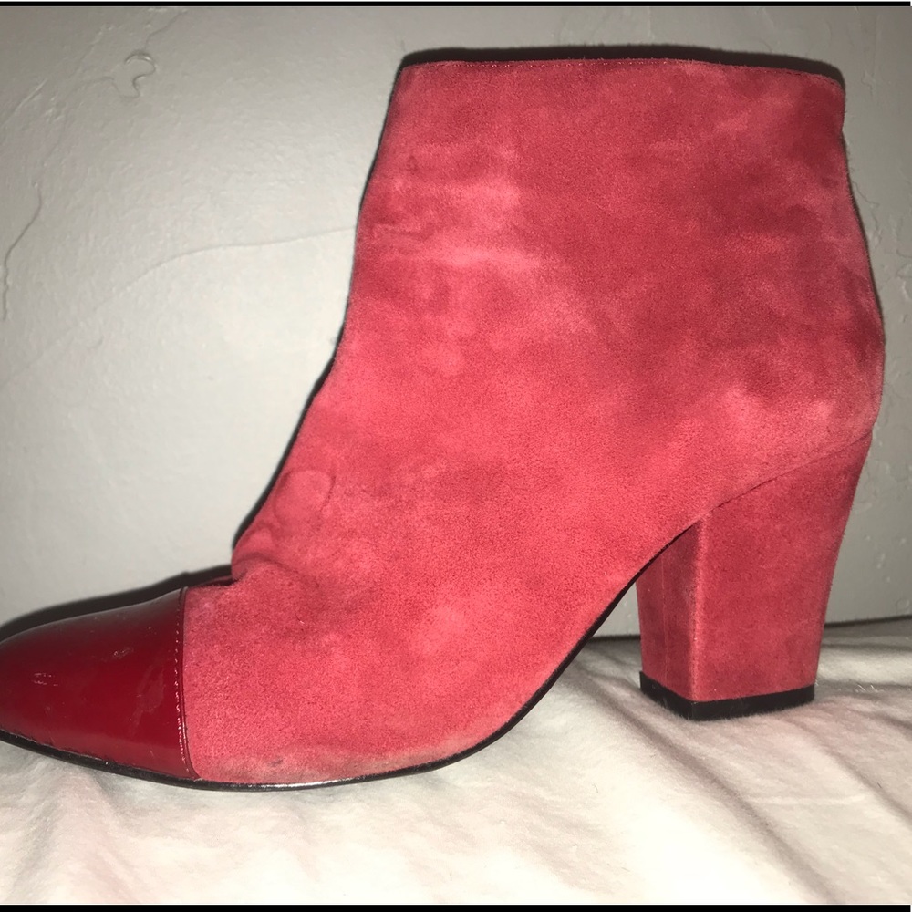 Lothian Shoes red suede ankle boots